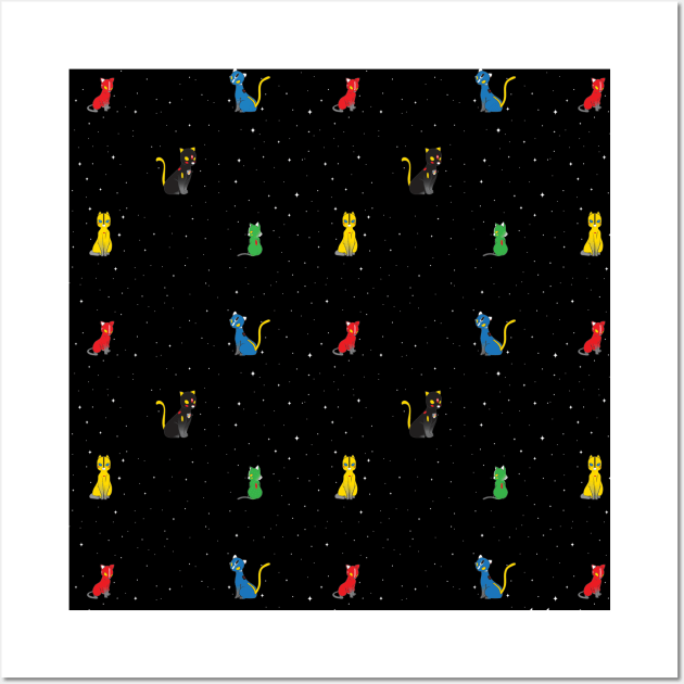 Go Voltron Kitties Pattern Wall Art by Santilu